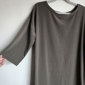 Free Press Extra Soft Longline Tee XS Taupe/Olive Minimalist Neutral Layering